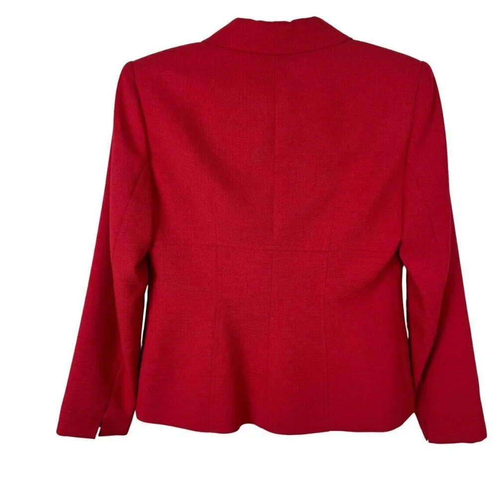 Kasper ASL Petite Red Blazer Jacket Classic Professional Career Women's 4P GUC
